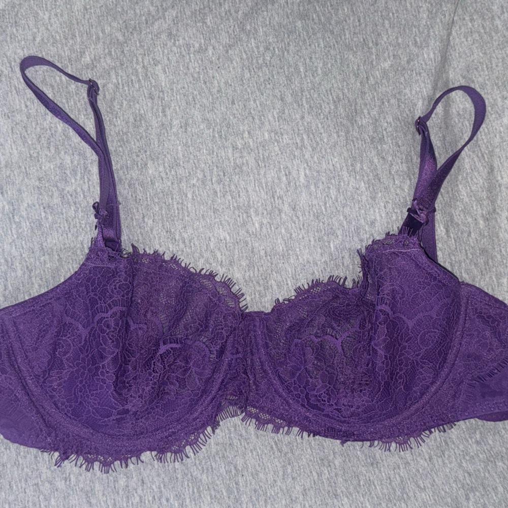 Victoria's Secret Purple Unlined Lace Balconette Bra